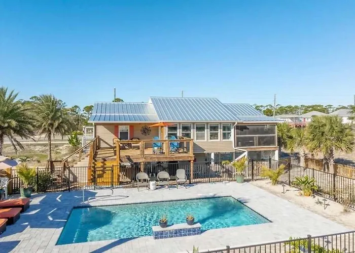 New St George Island Beach Rental Private Pool Golf Cart Included Pet Friendly Direct Beach Access